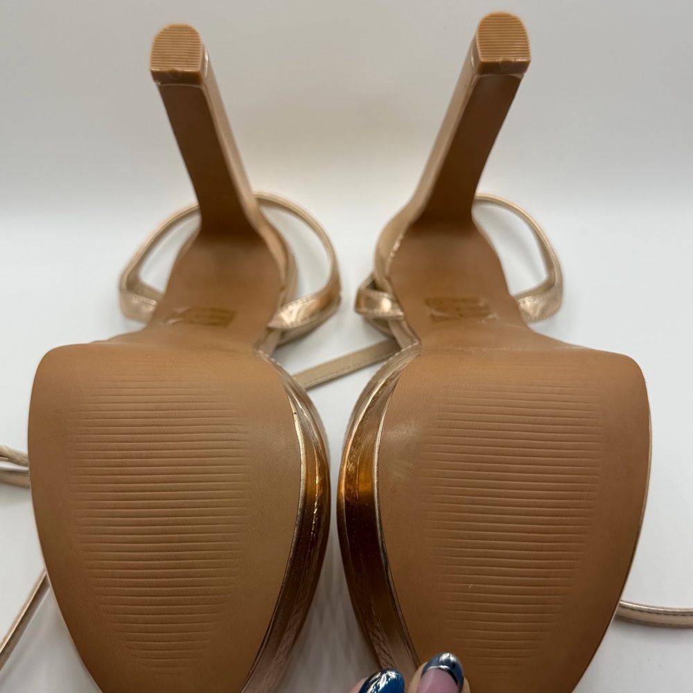 ASOS Metallic Rose Gold Platform Heels Size 9 - Picture 7 of 8
